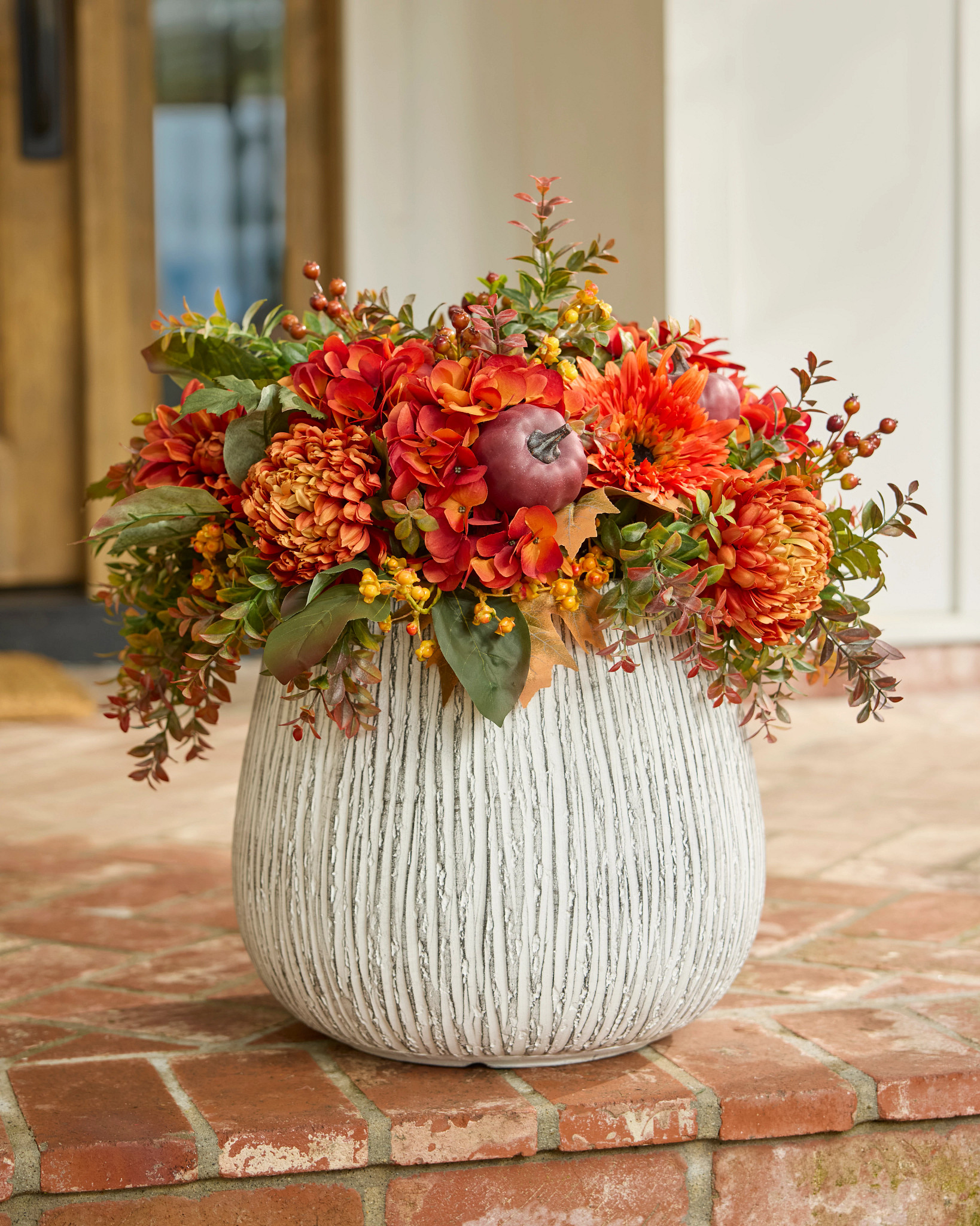Couronne florale à citrouilles