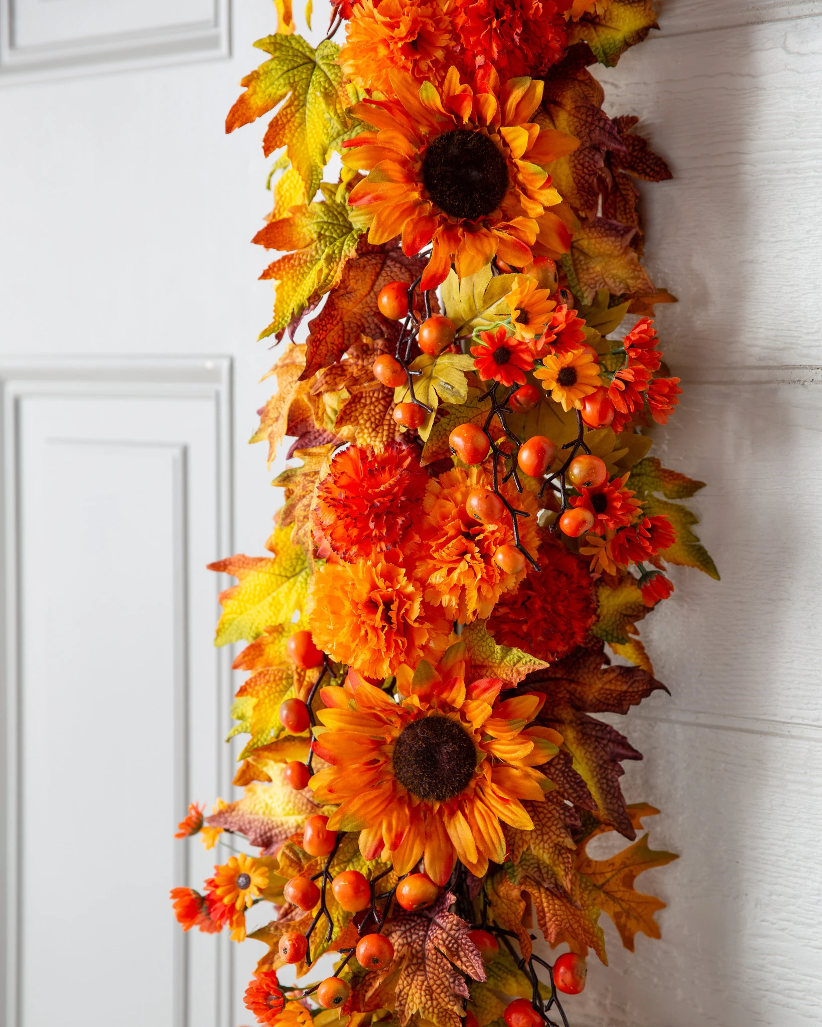 Couronne de chrysanthèmes Sunburst en plein air
