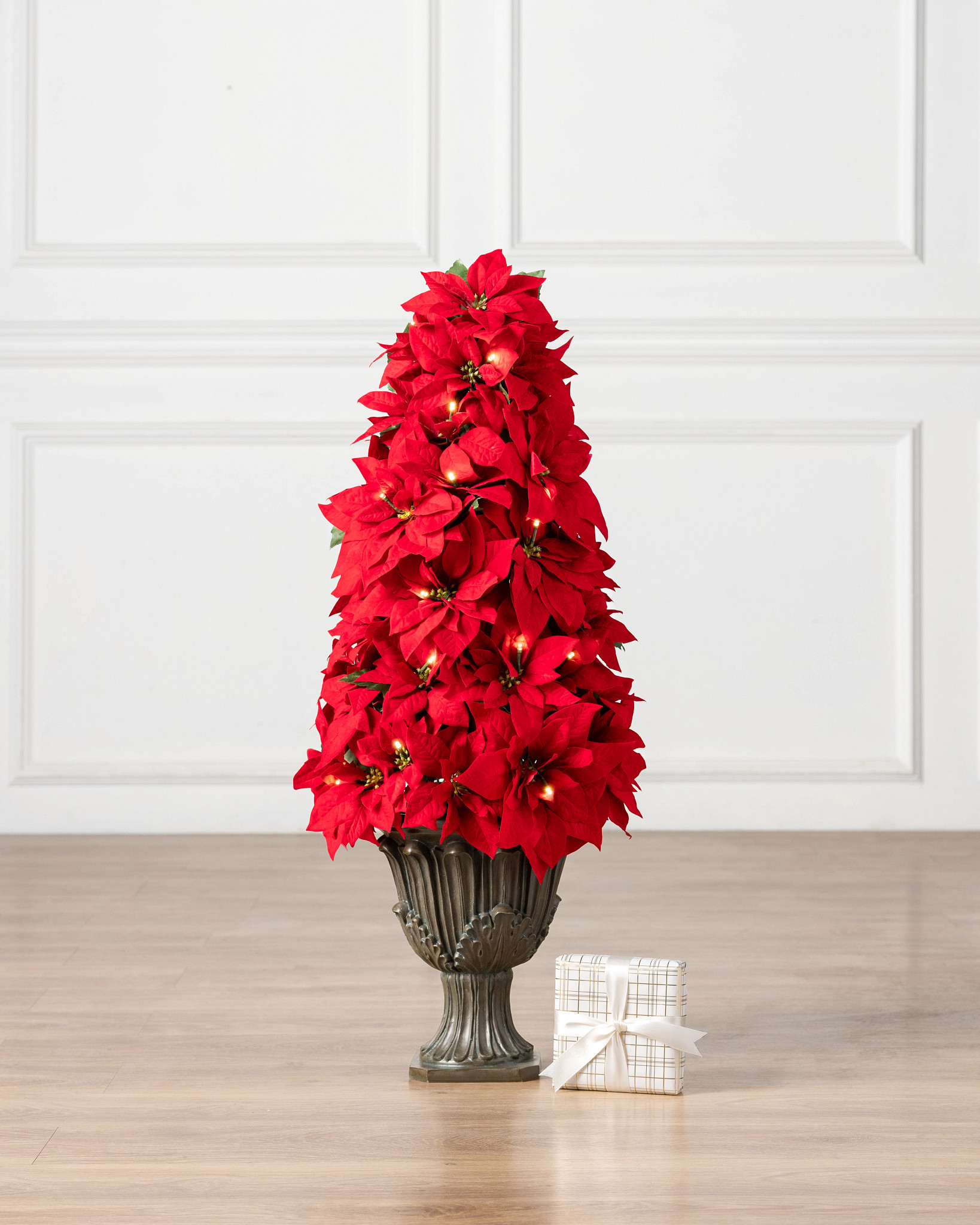 Couronne de Poinsettia Rouge Éclatante Extérieure